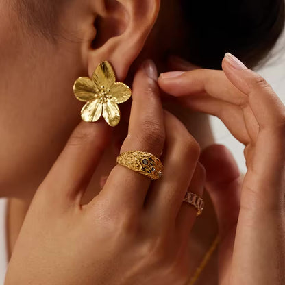 Boucle D'Oreilles Fleur de MonoÏ